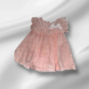 Tahari Eyelet Baby Dress in a beautiful peach color. Size 3M